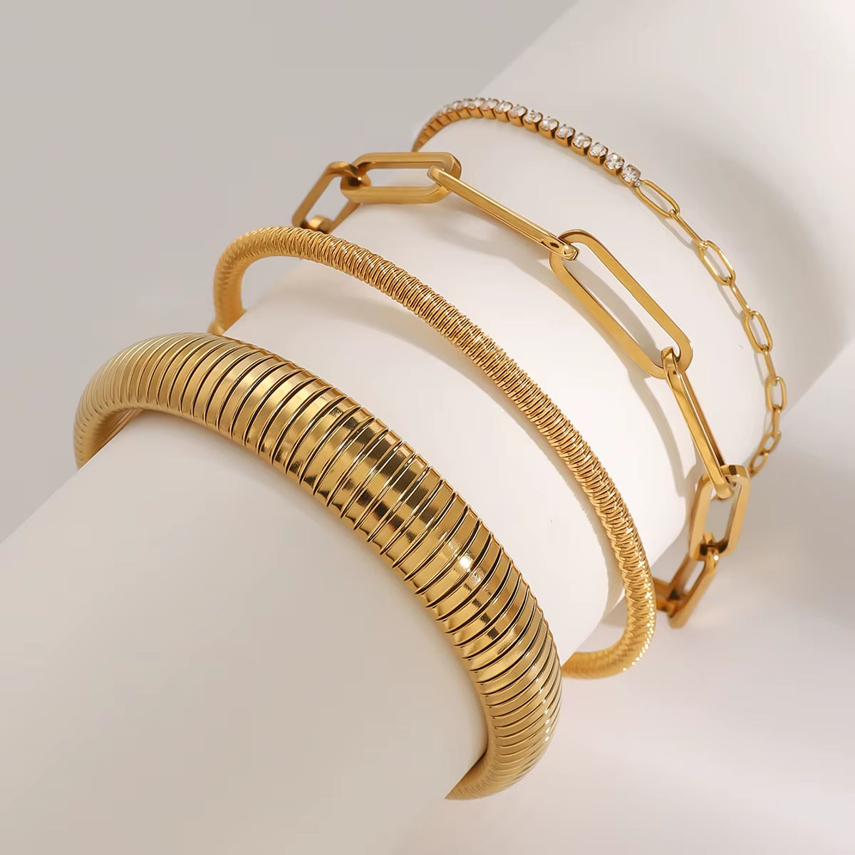 4Pcs Dainty Bracelet Chains by Caitlyn Minimalist Stacked Bracelet Zircon Chain Women'S Jewelry Gift for Her