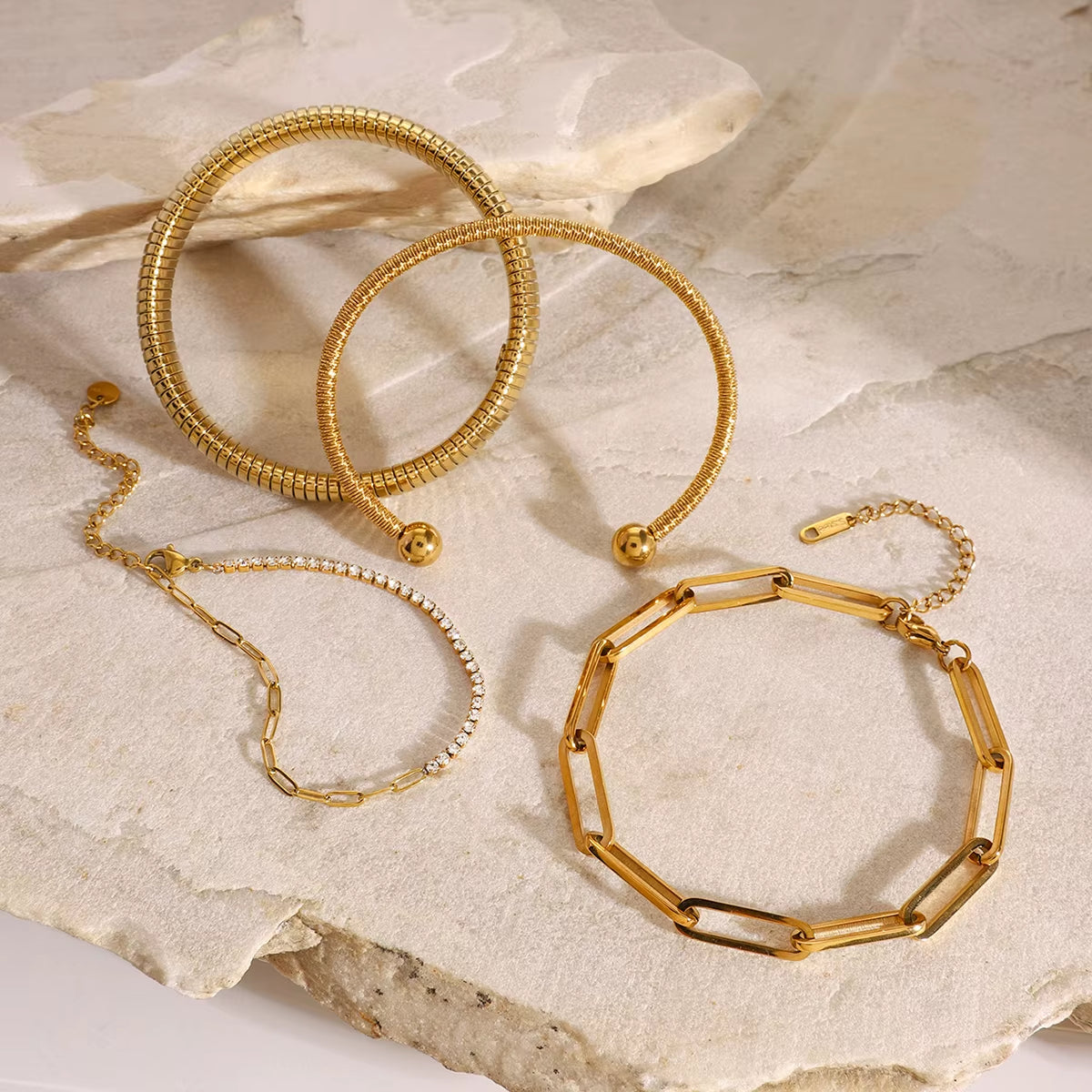 4Pcs Dainty Bracelet Chains by Caitlyn Minimalist Stacked Bracelet Zircon Chain Women'S Jewelry Gift for Her