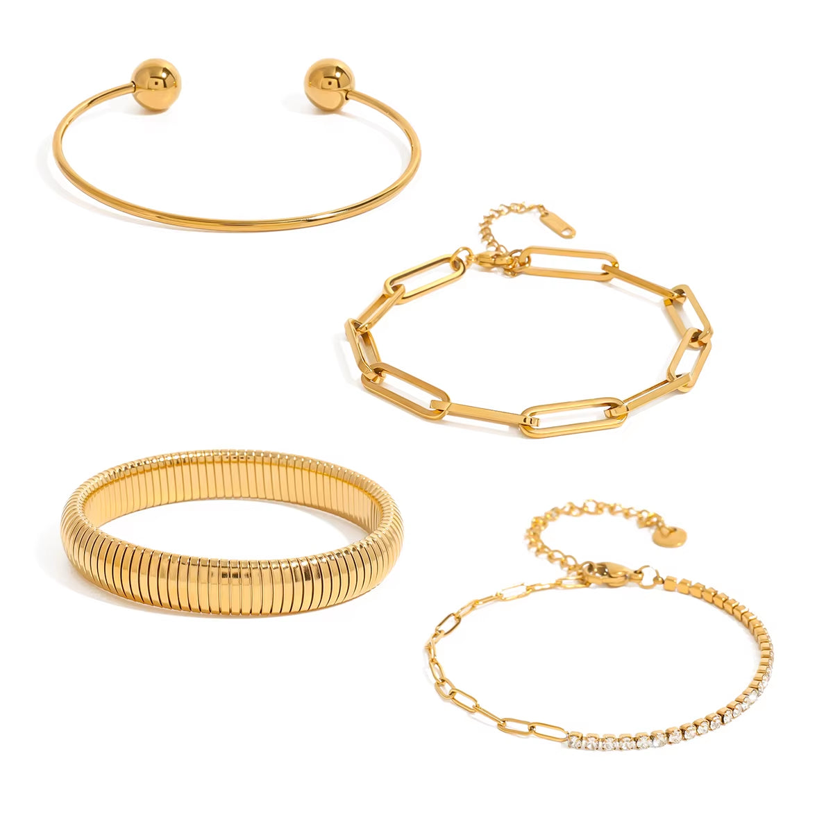 4Pcs Dainty Bracelet Chains by Caitlyn Minimalist Stacked Bracelet Zircon Chain Women'S Jewelry Gift for Her