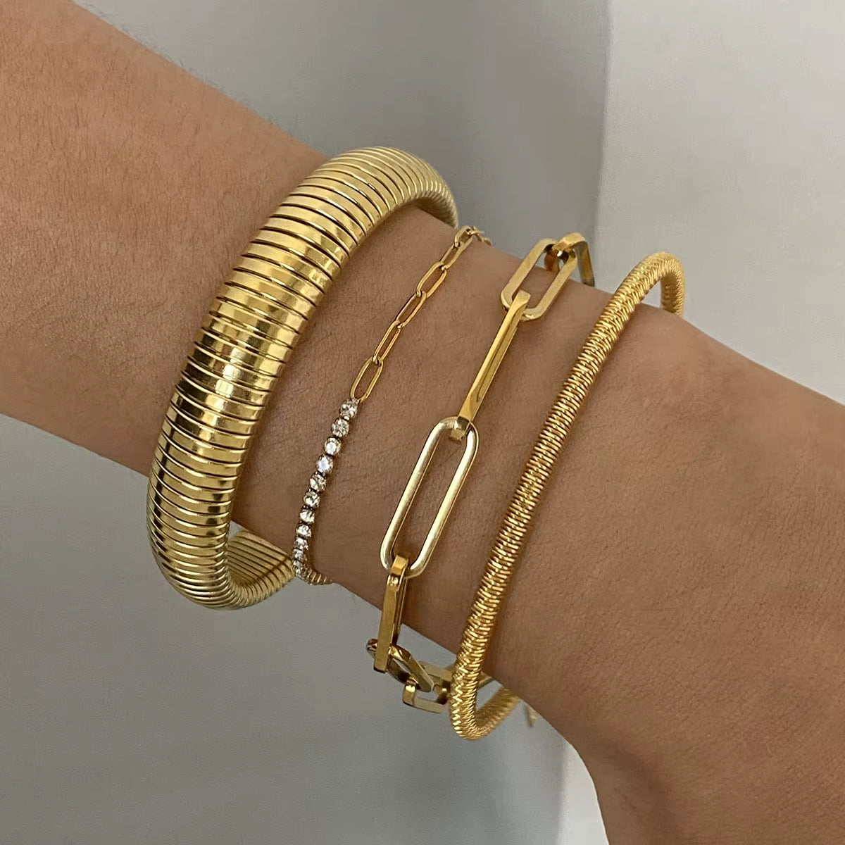 4Pcs Dainty Bracelet Chains by Caitlyn Minimalist Stacked Bracelet Zircon Chain Women'S Jewelry Gift for Her