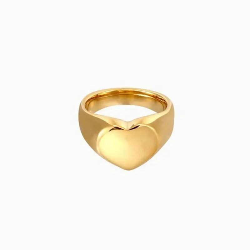 Chunky Sleek 18K Gold Plated over Stainless Steel Elysian Ring Waterproof and Tarnish Resistant Ror Women Jewelry Anillos
