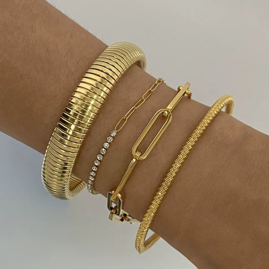 4Pcs Dainty Bracelet Chains by Caitlyn Minimalist Stacked Bracelet Zircon Chain Women'S Jewelry Gift for Her
